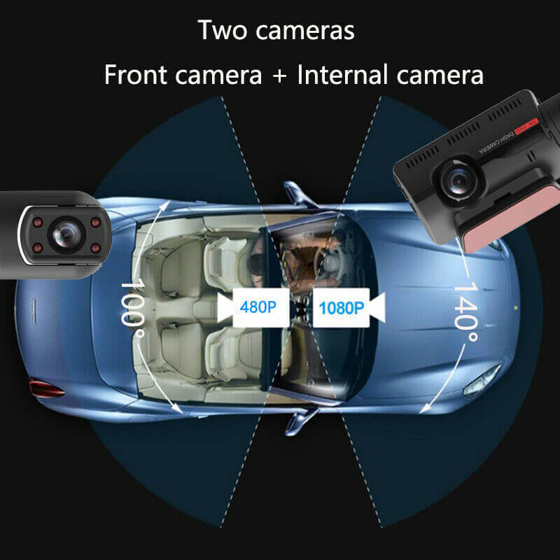 HD1080P Car DVR Dual Lens Dash Camera Recorder Motion Detection Night Vision G-sensor