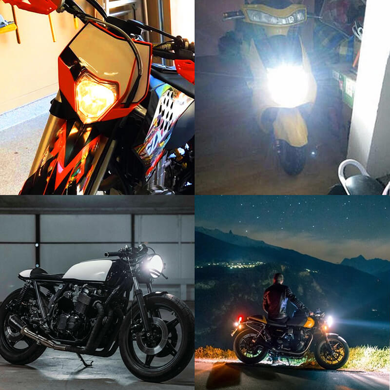 H4 LED Motorcycle Headlight Bulb 6000K White Hi/Lo Beam Motorbike