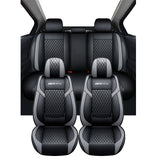 Luxury Leather Car Seat Covers Full Set Universal Auto Seats Cushions
