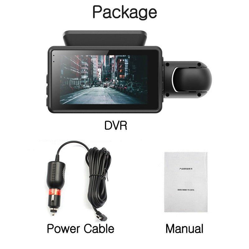HD1080P Car DVR Dual Lens Dash Camera Recorder Motion Detection Night Vision G-sensor