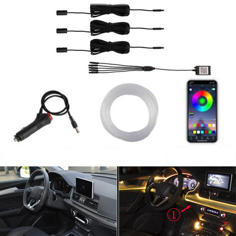 Flexible Car Atmosphere Lamps APP Sound Control RGB Interior Ambient Light Strips