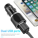 Metal Car Charger 65W 4.8A 2 Port Dual USB Cigarette Lighter Adapter