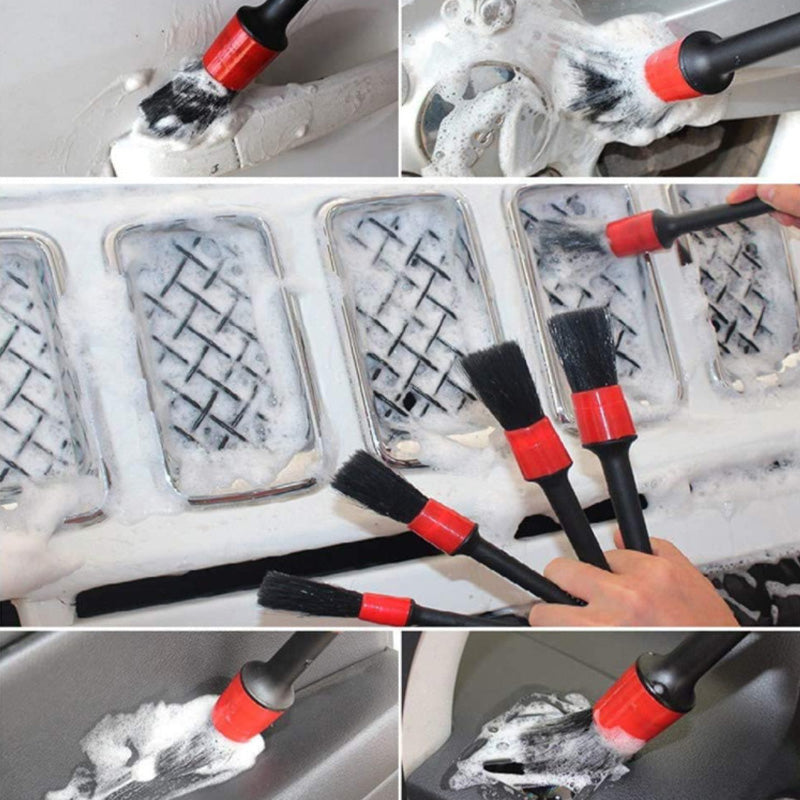 SEAMETAL 15pcs Detailing Brushes Tool Car Tire Rim Cleaning Detail Brush Set For Auto