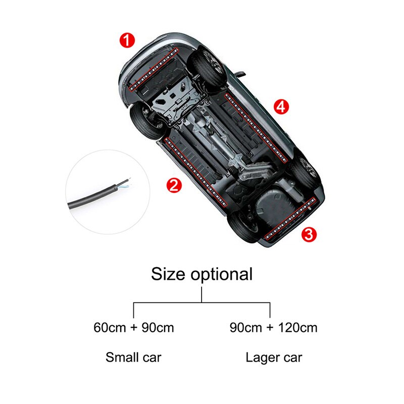 12V Car Underglow Neon Accent Strip Lights Kit APP Control RGB Waterproof Flowing Light