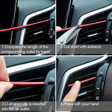 Chrome PVC Car Air Conditioner Vent Outlet Trim Decoration Strip4