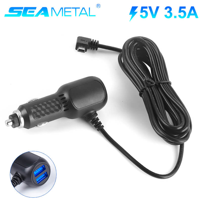 5V/3.5A Dash Cam Hardwire Kit 3.5m Dual USB Cigarette Lighter DVR Charging Wire