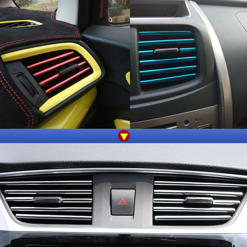 Chrome PVC Car Air Conditioner Vent Outlet Trim Decoration Strip5