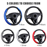 SEAMETAL 38cm  Anti-slip Carbon Fiber Car Steering Wheel Cover Accessories