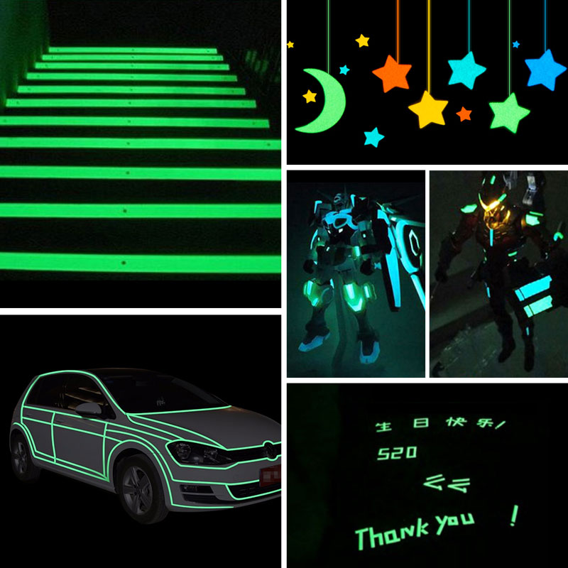 SEAMETAL Fluorescent DIY Car Sticker 5 Meters Luminous Strip Self Luminous Tape Safety Warning Rim Decal