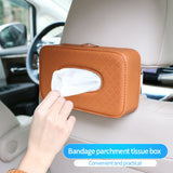 SEAMETAL Artifical Leather Car Tissue Bag Sun Visor Storage Box Universal Seat Back Paper Towel Organizer