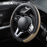 SEAMETAL Pu Leather Car Steering Wheel Covers Braid Cover for 38cm Steering Wheel