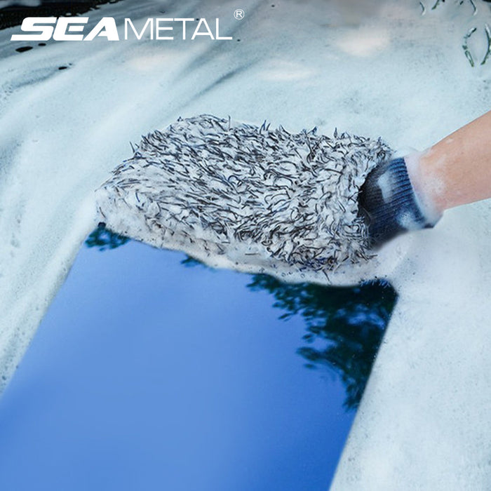 SEAMETAL 1pcs Wash Gloves High Foam Car Wash Mitt Auto Cleaning Tool Motorcycle Soft Washer Cleaner Car Care Washing