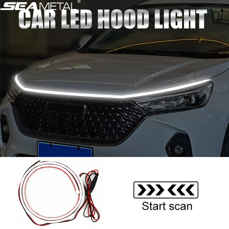 SEAMETAL Car 12V LED Start-scan Hood light Strip Flexible Daytime Running Light Atmosphere Light Strip