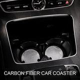 SEAMETAL Car Water Cup Pad Universal Carbon Fiber PVC Waterproof Non-Slip Mat