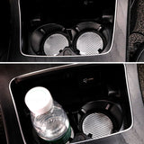SEAMETAL Car Water Cup Pad Universal Carbon Fiber PVC Waterproof Non-Slip Mat