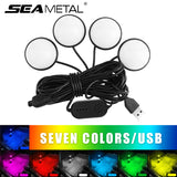 SEAMETAL LED Car Interior Ambient Decorative Light Colorful RGB Foot Light Universal Auto USB Atmosphere Light