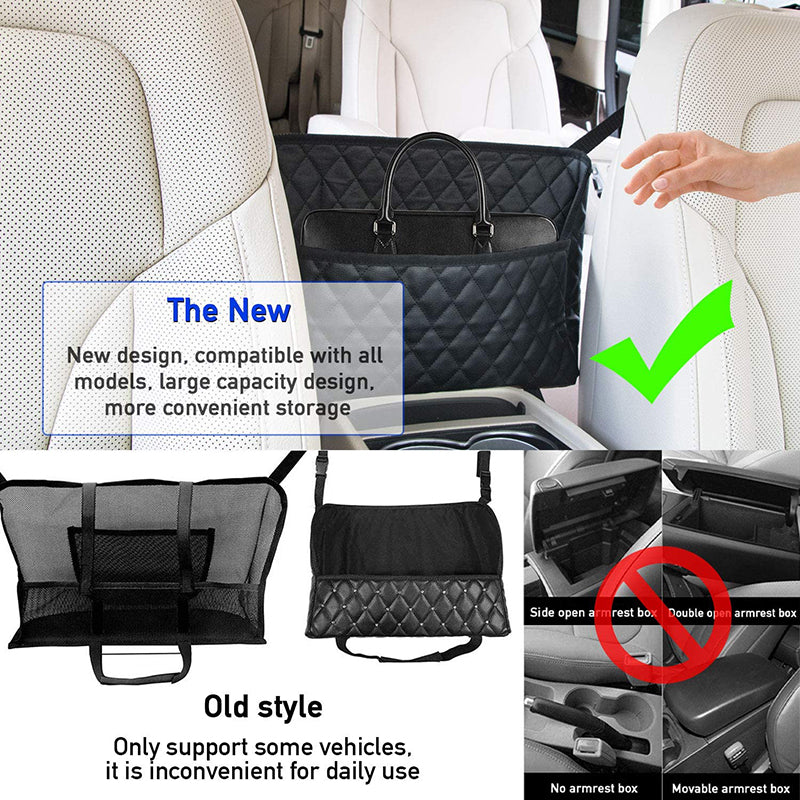 Upgraded Leather Car Seat Back Barrier Handbag Holder for Purse Storage –  SEAMETAL