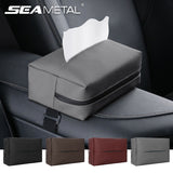 SEAMETAL Napa Leather Car Tissue Box Cover Sun Visor Seat Back Hanging Car Armrest Box