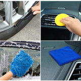 SEAMETAL 15pcs Detailing Brushes Tool Car Tire Rim Cleaning Detail Brush Set For Auto