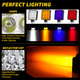SEAMETAL Car 12V 16LED Square Work Light Spotlight 4colors Off Road Working Light Universal For ATV Boat Truck SUV Fog Lamp