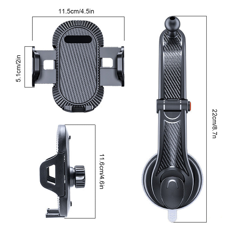 SEAMETAL Dashboard Car Phone Holder Strong Suction Auto Cellphone Stand For GPS Navigation Angle Adjustable Mobile Phone Support