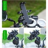 A01 Aluminum Motorcycle Phone Mount Universal Handlebar Side Mirror Stand