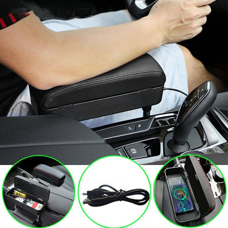 Gray Car Armrest Box Pad Cover Protection Cushion Center Console Hand  Supports