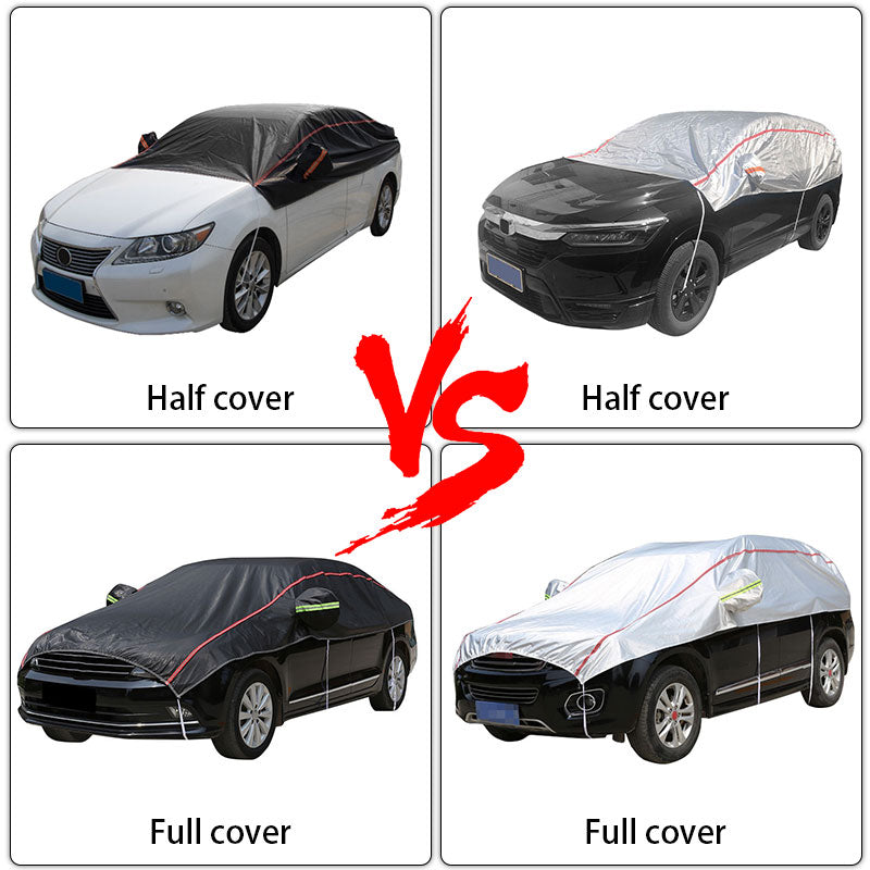 Konnfeir Half Car Cover All Weather Car Body Covers Outdoor Indoor for All  Season Waterproof Dustproof UV Resistant Snowproof Universal 210D Oxford