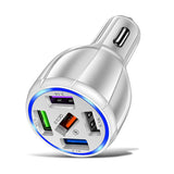 4 Ports USB Car Charger 35W Quick 7A Mini Fast Charging iPhone Adapter