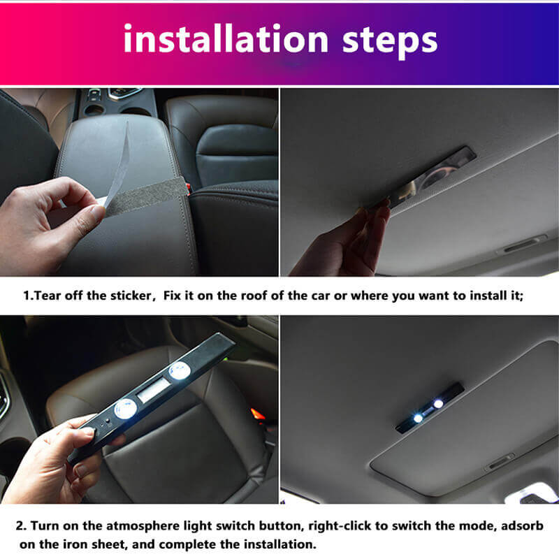 Car USB RGB Interior Atmosphere Lamp Wireless Remote Control Roof Colorful Star Light