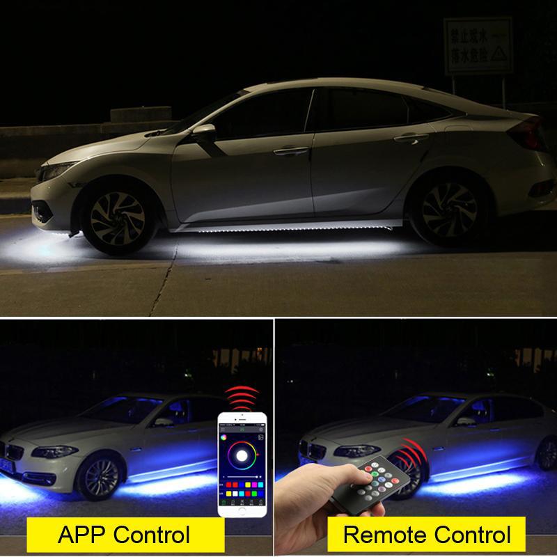 Car Underglow Neon LED Strip Lights APP/Remote Control Auto Underbody RGB Atmosphere Lamp