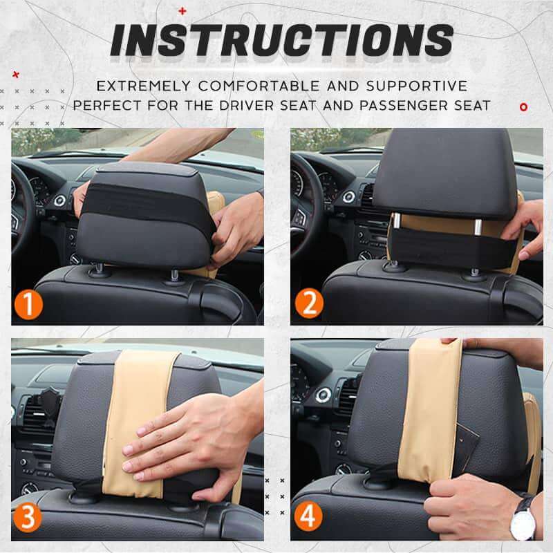 Car Neck Pillow Car Seat Headrest Neck Rest 3D Memory Foam Cushion