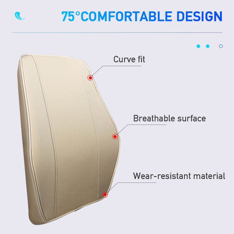 Memory Foam Car Lumbar Back Support Cushion & Headrest Pillow