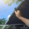 Retractable Car Windshield Sunshade Pleated Aluminum UV Blocker Curtain 45cm 70cm