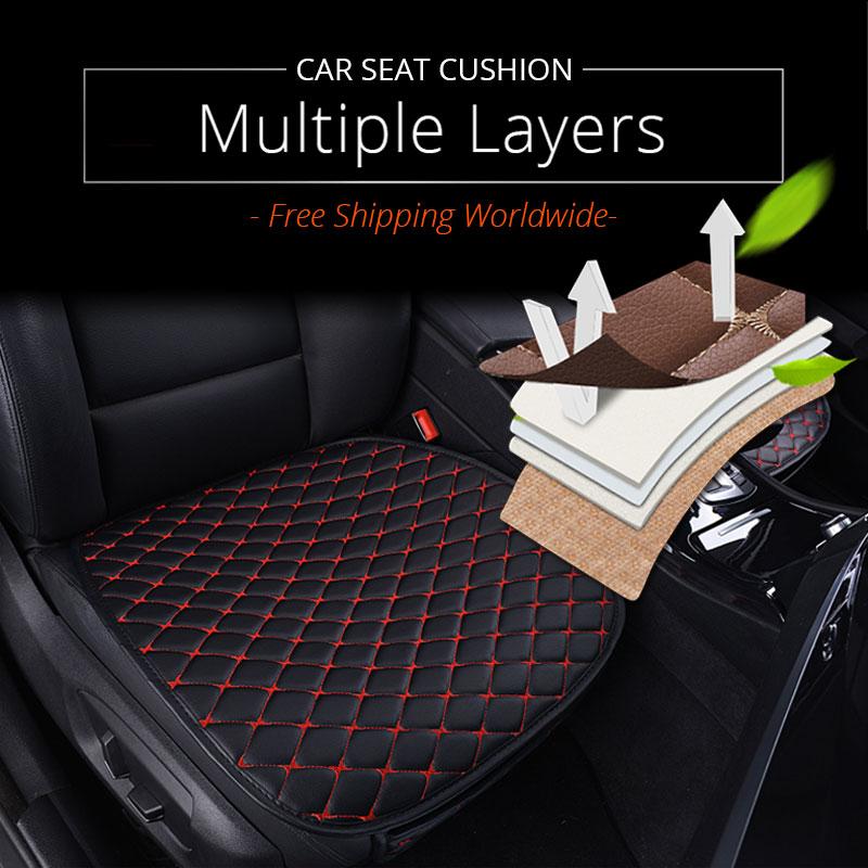 Leather Seat Cushions Custom Fit Driver Seat Protector Pads Red Thread Auto  Interior Decor Accessories – SEAMETAL