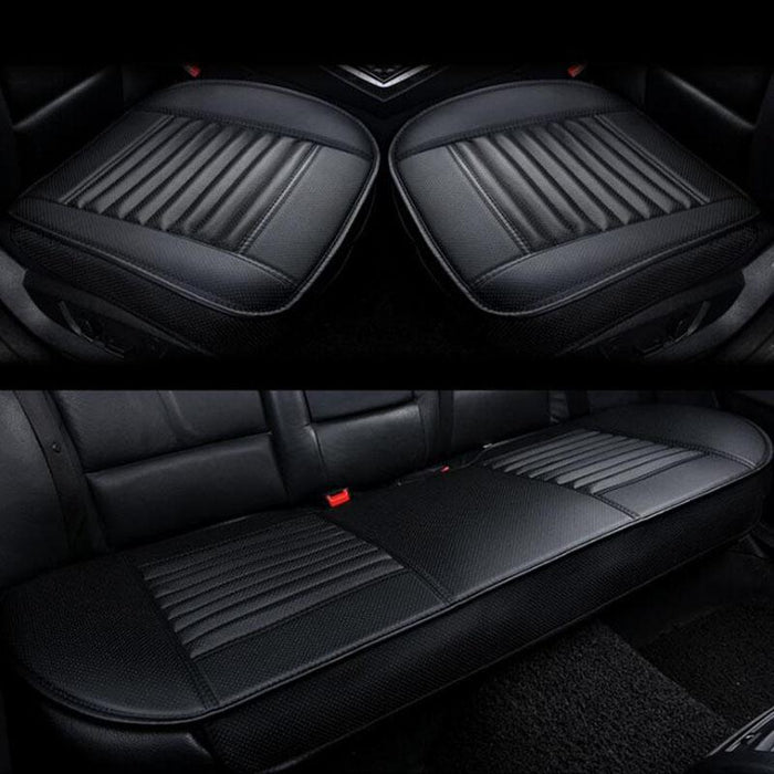 SEAMETAL Car Seat Protector Cover Thick Leather Auto Cushion Covers Black
