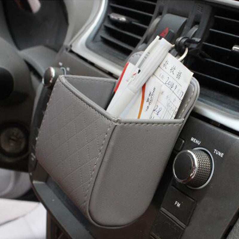 Car Outlet Storage Bag Air Vent Tidy Hanging Leather Organizer Box
