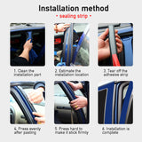 Car Door Rubber Seal Strip Filler Weatherstrip For B Pillar Protection