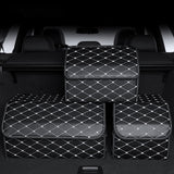 Car Trunk Organizer Foldable Leather Luxury Tidy Trunk Box