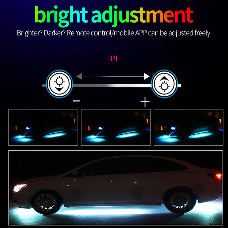 Car Underglow Neon LED Strip Lights APP/Remote Control Auto Underbody RGB Atmosphere Lamp