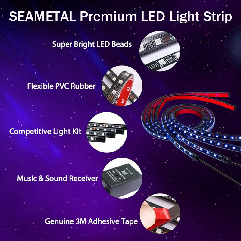 Multicolor LED Light Car Accessories Atmosphere Light Lamp & Remote Control  Kits