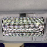 Diamond Car Visor Sunglasses Case Fashion Sunglass Storage Bag