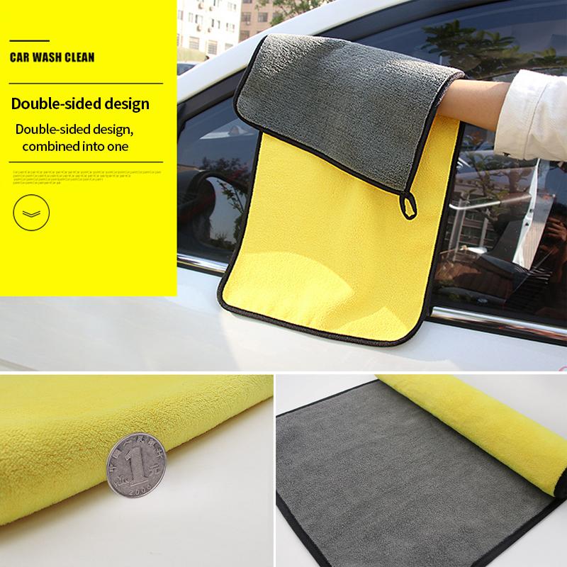 3Pcs Car Wash Towels Microfiber Washing Rag Super Absorbent Auto Drying Cleaning Cloth
