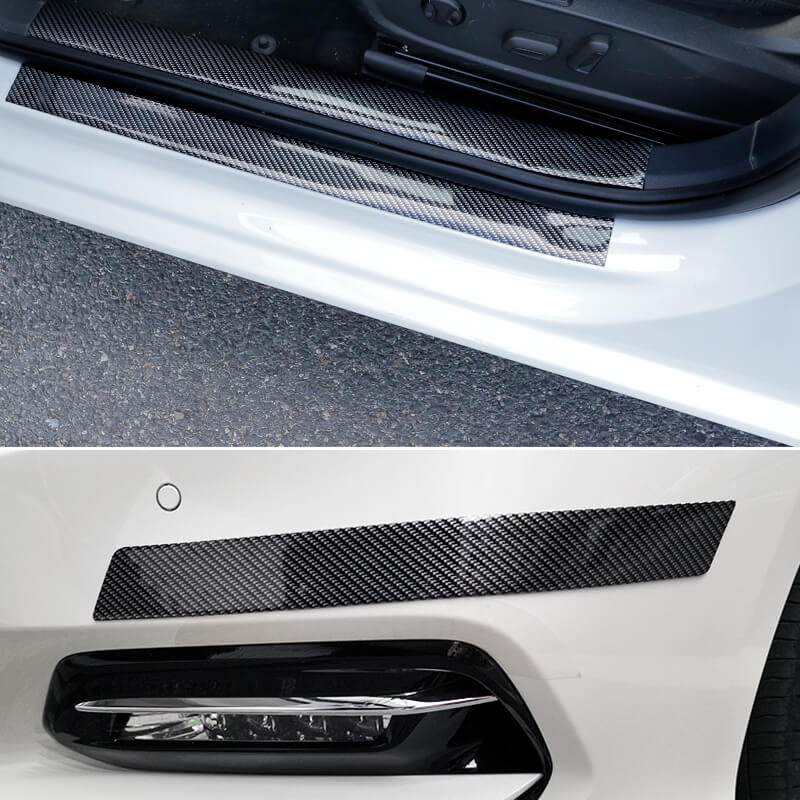 Car Stickers Carbon Fiber Moulding Strip Bumper Strip Door Sill Protector