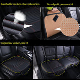 Custom Fit Leather Seat Cushions for Car White Thread
