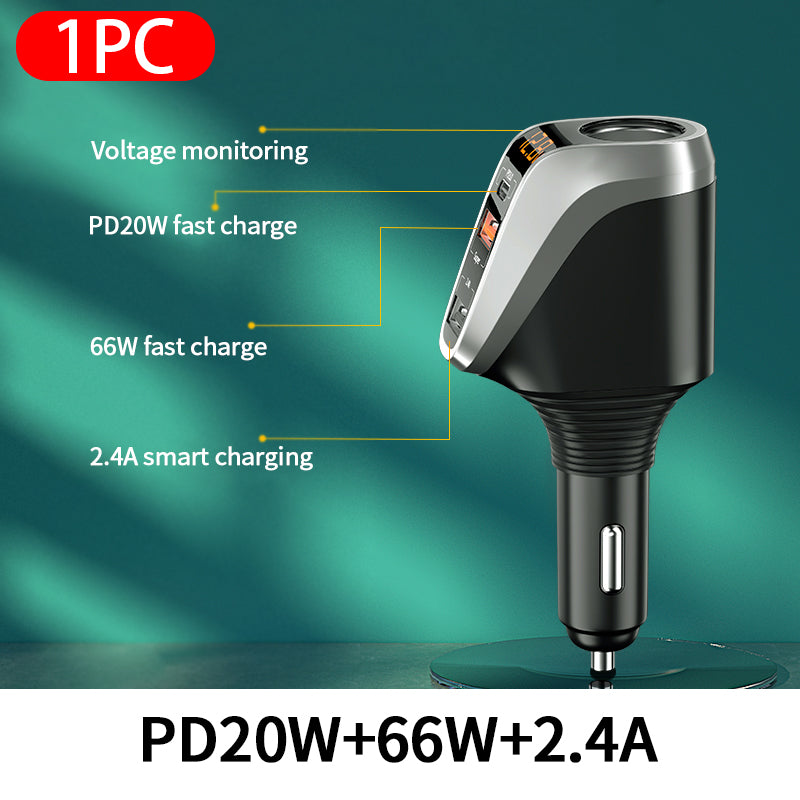 PD USB QC3.0 Car Charger Cigarette Lighter Socket Splitter Charging Adapter