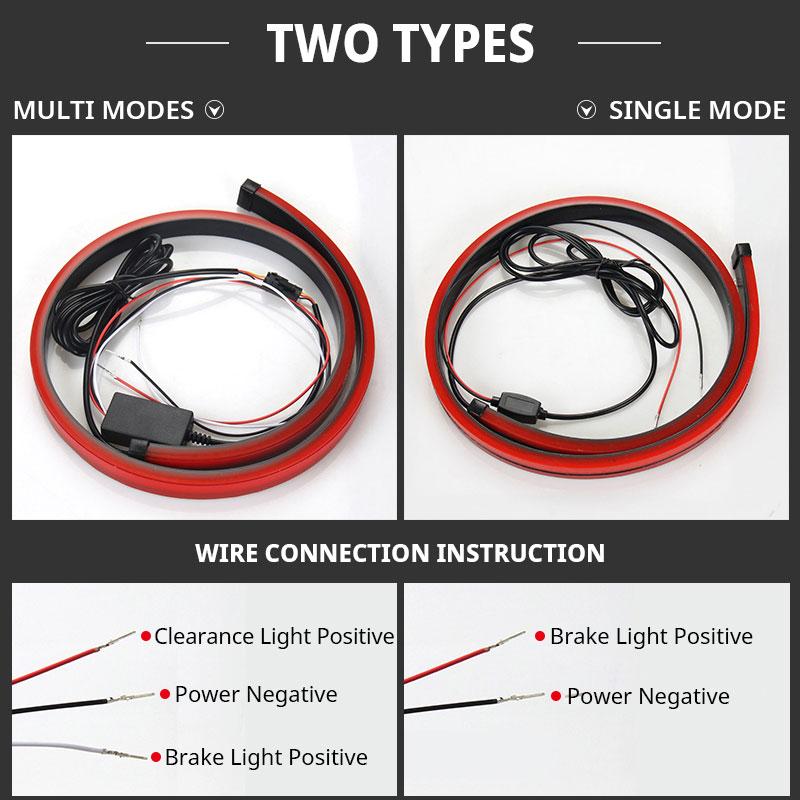 Car Styling Rear Additional Stop LED Lights With Turn Signal Running Light Brake Flexible Strips