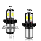 LED BA20D H6 H4 Motorcycle Headlight Bulbs Hi Lo Beam 6000K White 12V