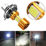 H4/P15D/BA20D 18W LED 3 COB Motorcycle Headlight Bulb 2000LM 6000K Hi/Lo Beam Light