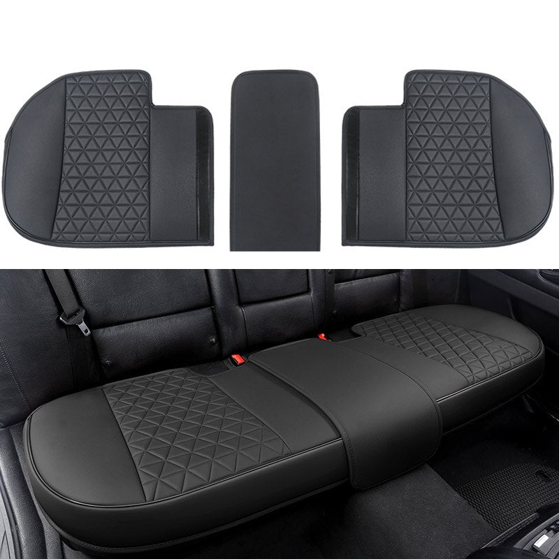 Leather Car Seat Cover for Bottom Only 3D Tailored Universal, Black Image08